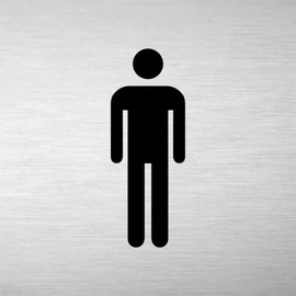 Piktogram - férfi WC - négyszögletes, gravírozott