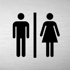 Piktogram - koedukált WC - négyszögletes - gravírozott