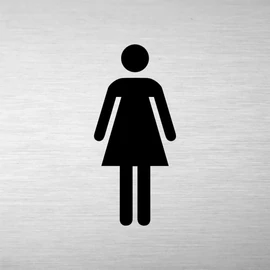 Piktogram - női WC - négyszögletes - gravírozott