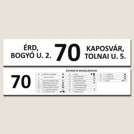 Egyedi busz tábla életeseményekkel
