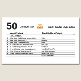 Egyedi villamos tábla életeseményekkel