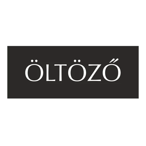 Öltöző - műanyag ajtótábla - fekete/fehér - gravírozott