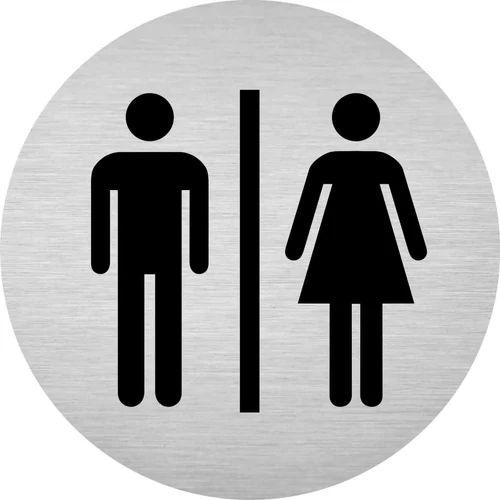 Alumínium piktogram - koedukált WC - kör alakú - gravírozott
