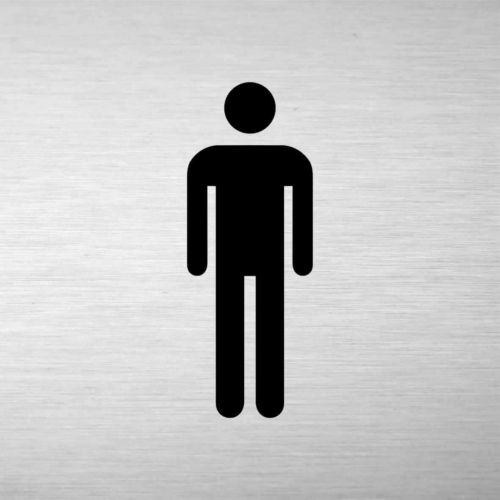 Piktogram - férfi WC - négyszögletes, gravírozott