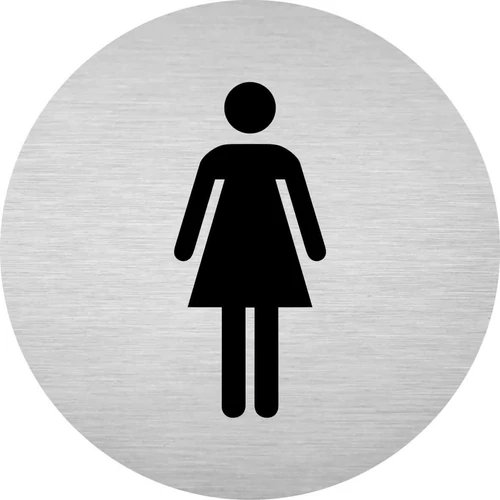Alumínium piktogram - női WC - kör alakú - gravírozott