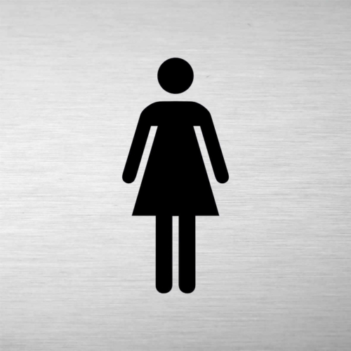 Piktogram - női WC - négyszögletes - gravírozott