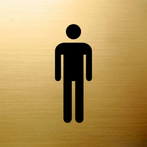 Piktogram - férfi WC - négyszögletes, fóliázott